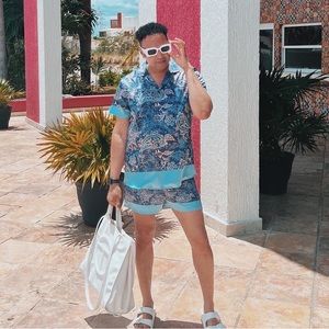 BooHoo Man Paisley Print Silk-Like Shorts In Large